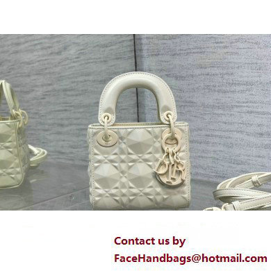 dior Lady Dior Micro Bag in Latte Cannage Calfskin with Diamond Motif 2023