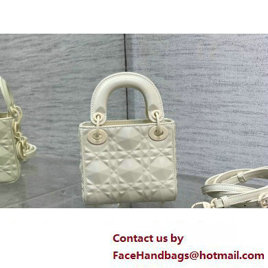 dior Lady Dior Micro Bag in Latte Cannage Calfskin with Diamond Motif 2023