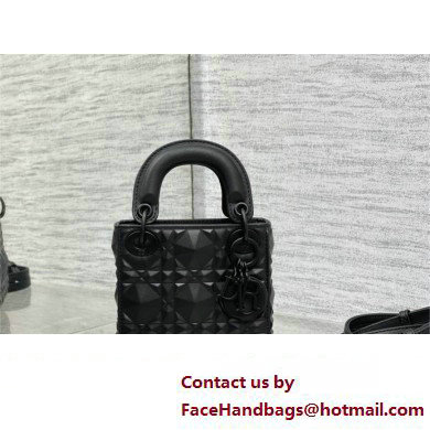 dior Lady Dior Micro Bag in black Cannage Calfskin with Diamond Motif 2023