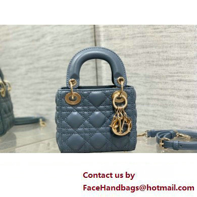 dior Lady Dior Micro Bag in cloud blue Cannage Lambskin 2023