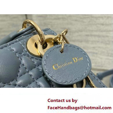 dior Lady Dior Micro Bag in cloud blue Cannage Lambskin 2023