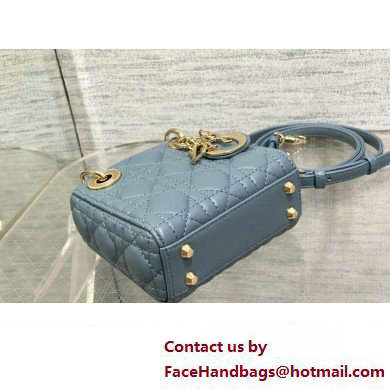 dior Lady Dior Micro Bag in cloud blue Cannage Lambskin 2023