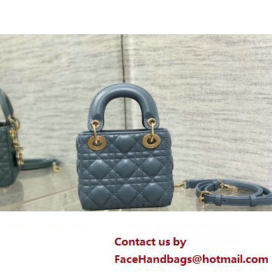 dior Lady Dior Micro Bag in cloud blue Cannage Lambskin 2023