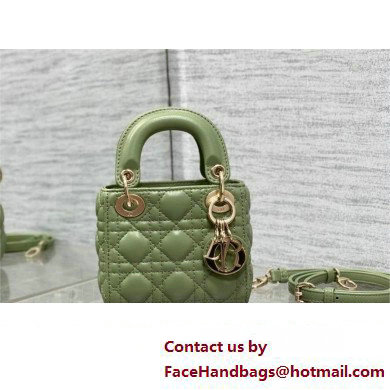 dior Lady Dior Micro Bag in ethereal green Cannage Lambskin 2023