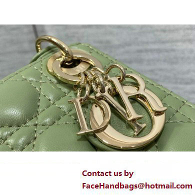 dior Lady Dior Micro Bag in ethereal green Cannage Lambskin 2023