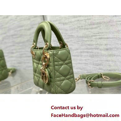 dior Lady Dior Micro Bag in ethereal green Cannage Lambskin 2023