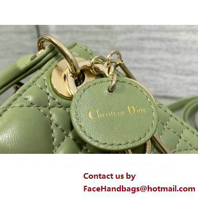 dior Lady Dior Micro Bag in ethereal green Cannage Lambskin 2023