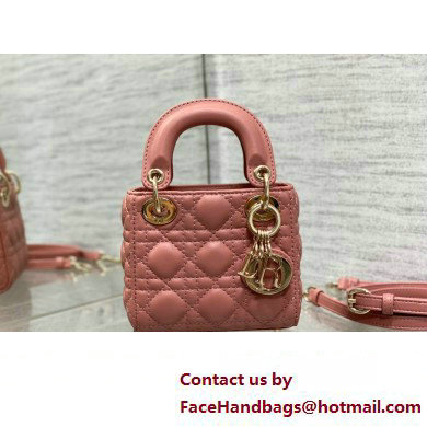 dior Lady Dior Micro Bag in rust-colored Cannage Lambskin 2023