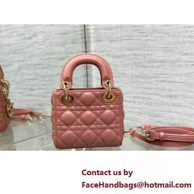 dior Lady Dior Micro Bag in rust-colored Cannage Lambskin 2023