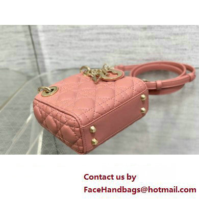 dior Lady Dior Micro Bag in rust-colored Cannage Lambskin 2023