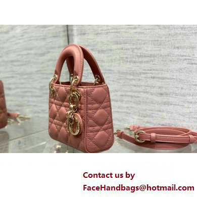 dior Lady Dior Micro Bag in rust-colored Cannage Lambskin 2023