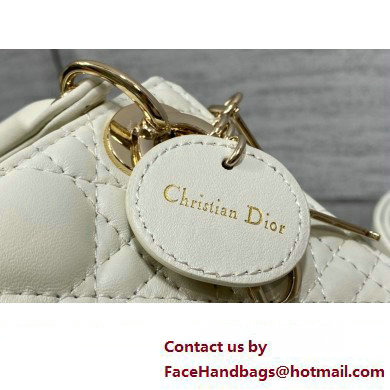 dior Lady Dior Micro Bag in white Cannage Lambskin 2023 - Click Image to Close