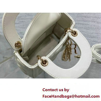 dior Lady Dior Micro Bag in white Cannage Lambskin 2023