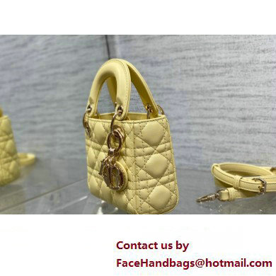 dior Lady Dior Micro Bag in yellow Cannage Lambskin 2023