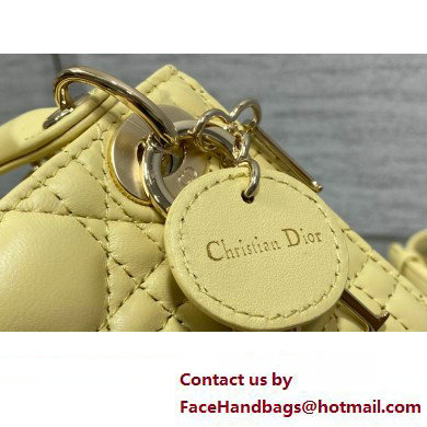 dior Lady Dior Micro Bag in yellow Cannage Lambskin 2023