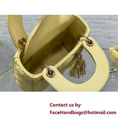 dior Lady Dior Micro Bag in yellow Cannage Lambskin 2023