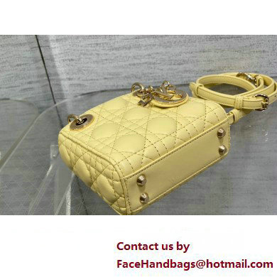 dior Lady Dior Micro Bag in yellow Cannage Lambskin 2023