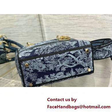 dior Medium Lady D-Lite Bag in Denim Blue Toile de Jouy Embroidery 2023