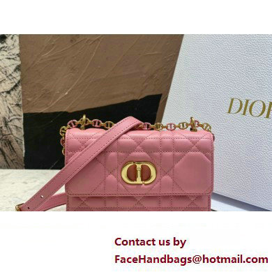 dior Miss Caro Mini Bag in Light Pink Macrocannage Lambskin 2023