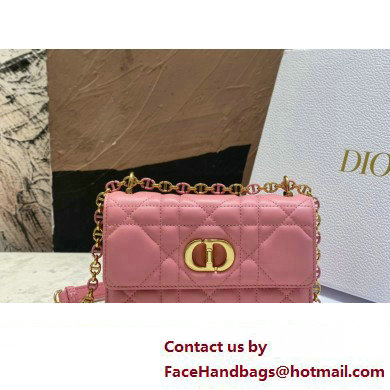 dior Miss Caro Mini Bag in Light Pink Macrocannage Lambskin 2023