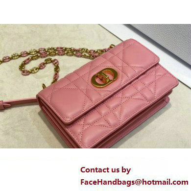 dior Miss Caro Mini Bag in Light Pink Macrocannage Lambskin 2023