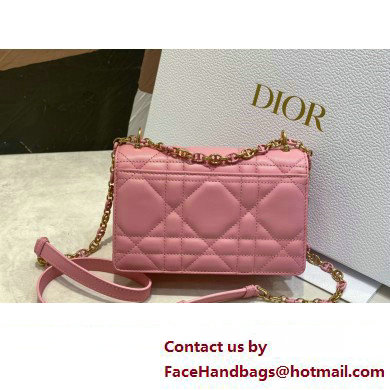 dior Miss Caro Mini Bag in Light Pink Macrocannage Lambskin 2023