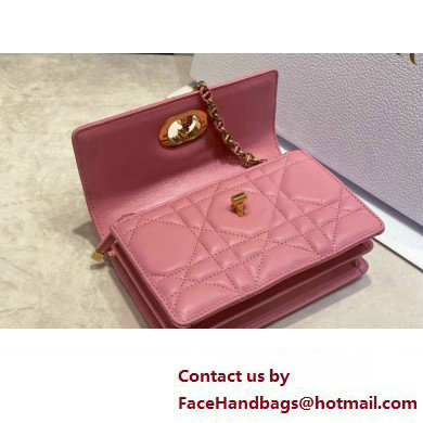 dior Miss Caro Mini Bag in Light Pink Macrocannage Lambskin 2023