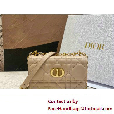 dior Miss Caro Mini Bag in Light Pink Macrocannage Lambskin beige 2023