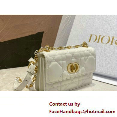 dior Miss Caro Mini Bag in Light Pink Macrocannage Lambskin white 2023