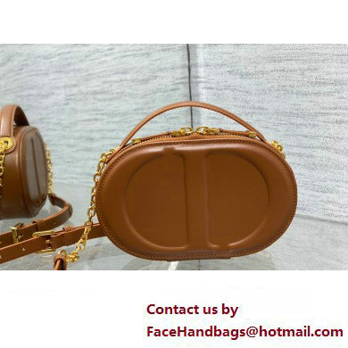 dior brown calfskin CD Signature Oval Camera Bag 2023