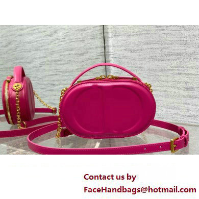 dior fuchsia calfskin CD Signature Oval Camera Bag 2023 - Click Image to Close