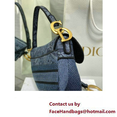 dior saddle bag in Denim Blue Albero della Vita Embroidery 2023