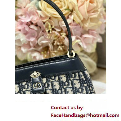 dior small key bag in Blue Dior Oblique Jacquard 2023