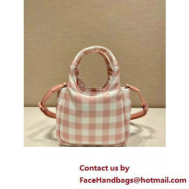 prada pink check bucket bag 1BG359 2023