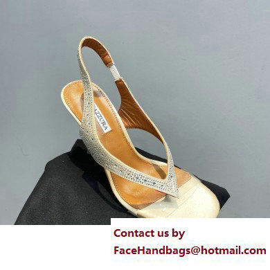 Aquazzura Heel 10.5cm Izzy Plexi Sandals Beige 2023