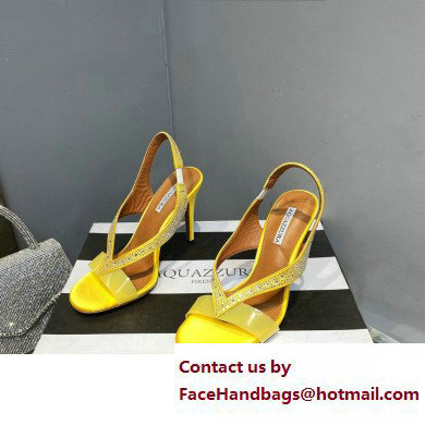 Aquazzura Heel 10.5cm Izzy Plexi Sandals Yellow 2023