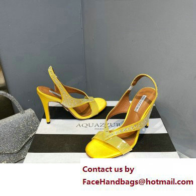 Aquazzura Heel 10.5cm Izzy Plexi Sandals Yellow 2023