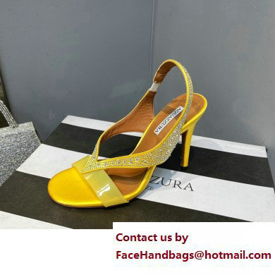 Aquazzura Heel 10.5cm Izzy Plexi Sandals Yellow 2023