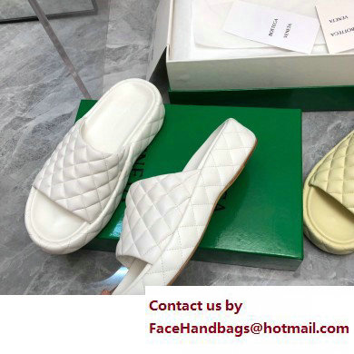 Bottega Veneta Padded Quilted leather flat Sandals White 2023