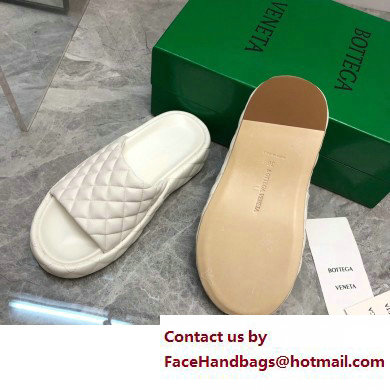 Bottega Veneta Padded Quilted leather flat Sandals White 2023