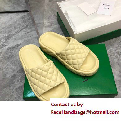 Bottega Veneta Padded Quilted leather flat Sandals Yellow 2023