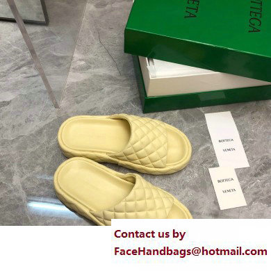 Bottega Veneta Padded Quilted leather flat Sandals Yellow 2023