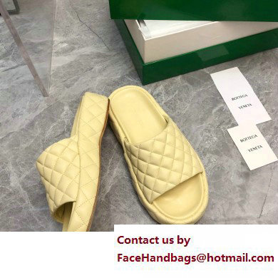 Bottega Veneta Padded Quilted leather flat Sandals Yellow 2023