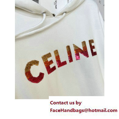 CELINE LOOSE HOODIE IN COTTON FLEECE Off White 2023