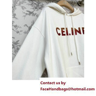 CELINE LOOSE HOODIE IN COTTON FLEECE Off White 2023