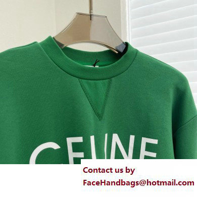 CELINE SWEATSHIRT IN COTTON FLEECE irish green / off white 2023