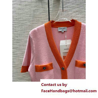 CHANEL PINK/RED KNITWEAR DRESS 2023 SPRING