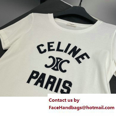 Celine Paris t-shirt in cotton jersey OFF WHITE / BLACK 2023