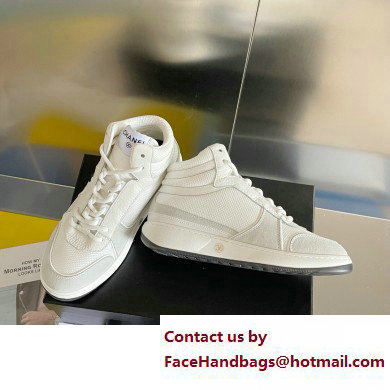 Chanel CC Logo High Top Sneakers Fabric and Suede Calfskin 02 2023