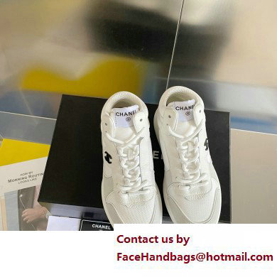 Chanel CC Logo High Top Sneakers Fabric and Suede Calfskin 02 2023